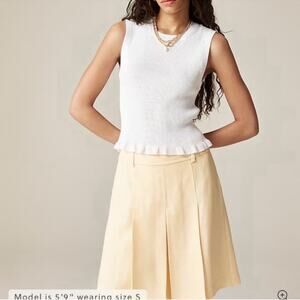 J.Crew Ruffle-trim shell tank top in premium ultra-fine cotton